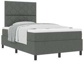 vidaXL Κρεβάτι Box Spring με Στρώμα Σκούρου Γκρι 120x200 εκ Ύφασμα