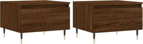 vidaXL Τραπεζάκια Σαλονιού 2 τεμ. Καφέ Δρυς 50x46x35 εκ. Επεξ. Ξύλο