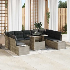 vidaXL Σετ Καναπέ Κήπου 10 pcs Ανοιχτό γκρι 100 x 55 x 73 εκ.