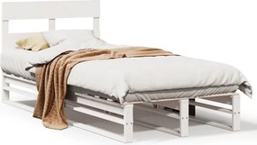 vidaXL Σκελετός Κρεβ. Χωρίς Στρώμα Λευκό 90x190 εκ Μασίφ Πεύκο