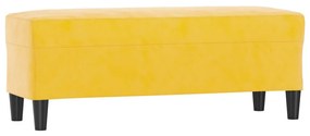 vidaXL Πάγκος Κίτρινο 100x35x41 εκ. Βελούδινος