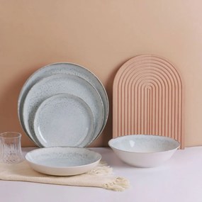 Σερβίτσιο Πιάτα Φαγητού Pluto (Σετ 20Τμχ) 25.093.40 White-Blue Cryspo Trio 20 τμχ Κεραμικό