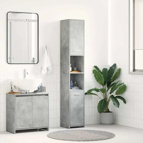 vidaXL Στήλη Μπάνιου Γκρι Σκυροδέματος 30x30x183,5 εκ. Επεξεργ. Ξύλο