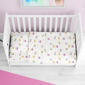Παπλωματοθήκη Βρεφική Sweet Dreams 553 White-Pink DimCol 120x160cm 100% Βαμβάκι