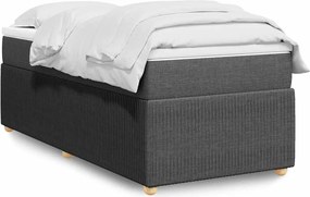 vidaXL Κρεβάτι Boxspring με Στρώμα Σκούρο Γκρι 80x200 εκ. Υφασμάτινο