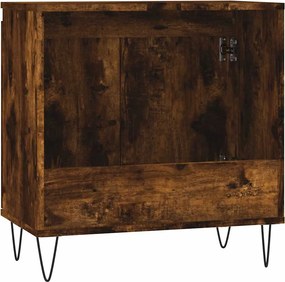 vidaXL Ντουλάπι Μπάνιου Καπνιστή Δρυς 58 x 33 x 60 εκ. Επεξεργ. Ξύλο