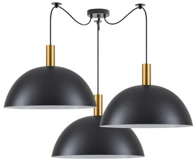 Φωτιστικό Οροφής SE21-GM-4-BL3-MS50 ADEPT TUBE Gold Matt Pendant Black Metal Shade+ - 51W - 100W - 77-8594