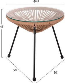 ΣΕΤ ΕΞΩΤ.ΧΩΡΟΥ 3ΤΜΧ ACAPULCO HM21111 ΤΡΑΠΕΖΙ &amp; 2 ΠΟΛΥΘΡΟΝΕΣ ΣΕ ΜΑΥΡΟ-ΜΠΕΖ