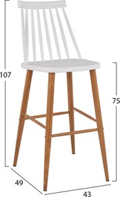 ΣΚΑΜΠΟ ΜΠΑΡ HM8459.01 VANESSA ΣΕ ΛΕΥΚΟ ΧΡΩΜΑ 43x49x107 εκ.