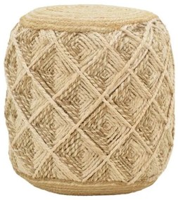 Σκαμπό Yton Inart μπεζ 100% γιούτα 40x40x40εκ 302-000024-302-000024-Μπεζ 302-000024