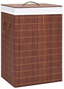 vidaXL Καλάθι Άπλυτων με 2 Τμήματα Καφέ 72 Λίτρα από Μπαμπού