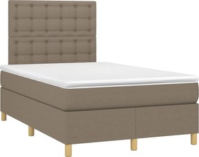 vidaXL Κρεβάτι Boxspring με Στρώμα Taupe 120x200 εκ. Υφασμάτινο