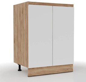 Επιδαπέδιο ντουλάπι κουζίνας Soft Λευκό με βελανιδιά 60x46,5x81,5εκ