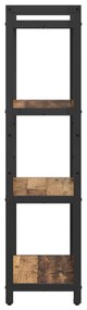 vidaXL Βιβλιοθήκη Παλαιό ξύλο 60 x 30 x 118 εκ Ξύλο και Χάλυβας