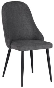 Καρέκλα Remis ανθρακί ύφασμα-πόδι μαύρο μέταλλο 49x61x91εκ Υλικό: METAL - FABRIC - PLYWOOD 12mm-  FOAM 320-000011
