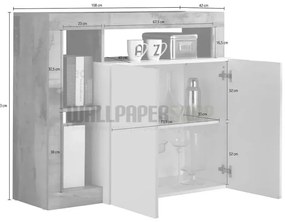 ΜΠΟΥΦΕΣ ΞΥΛΟ ΑΚΑΚΙΑΣ ΚΑΦΕ 145x87x45