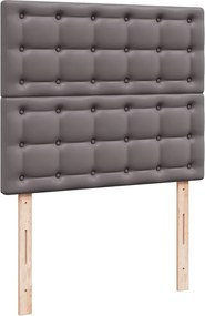 vidaXL Κρεβάτι Boxspring με Στρώμα Γκρι 120x200εκ. από Συνθετικό Δέρμα