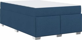 vidaXL Σκελετός Κρεβατιού με στρώμα Μπλε 120 x 200 cm ύφασμα