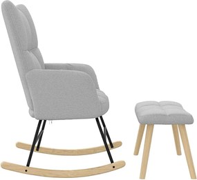 vidaXL Κουνιστή καρέκλα με υποπόδιο Cloud Grey Fabric