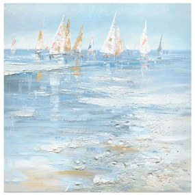 Πίνακας Καμβάς Watery I 296-000017 100x3x100cm Multi Inart Τετράγωνοι Καμβάς