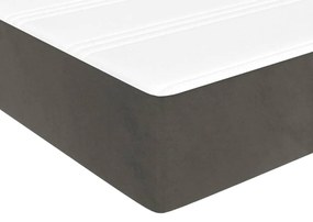 Κρεβάτι Boxspring με Στρώμα Σκούρο Γκρι 80x200 εκ. Βελούδινο - Γκρι