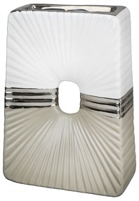 Βάζο ArteLibre Μπεζ/Ασημί/Λευκό Κεραμικό 6x14.5x20cm-05160456