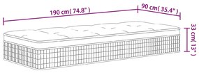 Στρώμα με Pocket Springs Medium Plus 90x190 εκ. Μονό - Λευκό