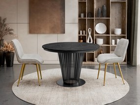 Τραπέζι Elantra Επεκτεινόμενο-Μαύρο – Μαύρο Μάρμαρο-Μήκος: 100 εκ.