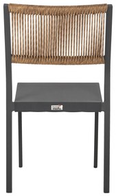 Καρέκλα Αλουμινίου Ανθρακί με Rattan και Textline 46x55,5x83 Υ Εκ.