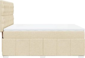 vidaXL Κρεβάτι Boxspring με Στρώμα Κρεμ 140x200 εκ. Υφασμάτινο