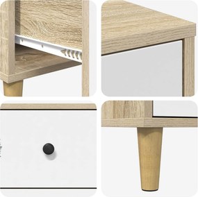 vidaXL Κομοδίνο HANAU Sonoma Δρυς 36 x 33 x 60 εκ Επεξεργασμένο Ξύλο