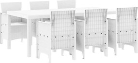 vidaXL Σέτ φαγητού για κήπο 7 pcs Λευκός Πολυπροπυλένιο