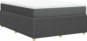 vidaXL Κρεβάτι Boxspring με Στρώμα Σκούρο Γκρι 160x200 εκ Υφασμάτινο