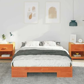 vidaXL Κρεβάτι δαπέδου Καφέ 120 x 200 cm Μασίφ ξύλο πεύκου
