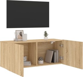 vidaXL Ντουλάπι Τοίχου Τηλεόρασης Sonoma Δρυς 100 x 30 x 41 εκ.