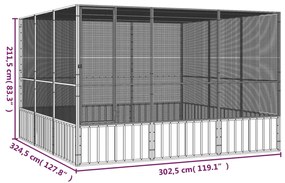 ΚΛΟΥΒΙ ΠΟΥΛΙΩΝ ΓΚΡΙ 302,5X324,5X211,5 ΕΚ ΓΑΛΒΑΝΙΣΜΕΝΟ ΧΑΛΥΒΑ 171553