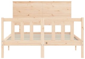 vidaXL Σκελετός Κρεβατιού Χωρίς Στρώμα 140x200 εκ Μασίφ Ξύλο Πεύκου