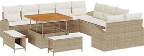 vidaXL Σετ Καναπέ Κήπου με μαξιλάρι 13 pcs Μπεζ και Κρέμα