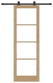 vidaXL Συρόμενη Πόρτα ORKDAL Καφέ 78 x 232 cm Ξύλο και μέταλλο