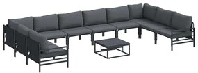 vidaXL Σετ Καναπέ Κήπου 11 pcs Ανθρακί Ατσάλι