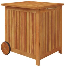 vidaXL Μπαούλο Αποθήκευσης Κήπου με Ρόδες 60x50x58 εκ. Μασίφ Ακακία