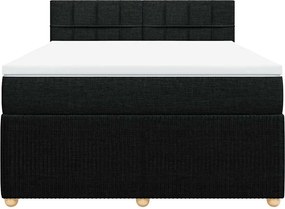 vidaXL Κρεβάτι Boxspring με Στρώμα Μαύρο 160x200 εκ. Υφασμάτινο