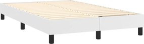 vidaXL Κρεβάτι Boxspring με Στρώμα &amp; LED Λευκό 120x200 εκ. Συνθ. Δέρμα