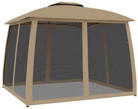 vidaXL Κιόσκι με Διπλούς Τοίχους/Δίχτυ Taupe 2,93x2,93 μ. από Ατσάλι