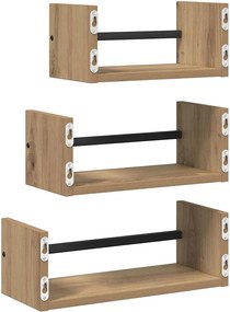 vidaXL Σετ ραφιών τοίχου 3 pcs Artisan Oak 40x16x14εκ.