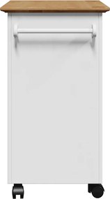 vidaXL Καροτσάκι κουζίνας BODO Λευκό και καφέ 67,5x45x80 cm