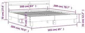 ΠΛΑΙΣΙΟ ΚΡΕΒΑΤΙΟΥ ΜΕ ΚΕΦΑΛΑΡΙ ΜΑΥΡΟ 160X200 ΕΚ. ΕΠΕΞ. ΞΥΛΟ 3207407