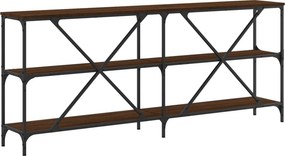 vidaXL Τραπέζι Κονσόλα Καφέ Δρυς 180x30x75 εκ. Επεξ. Ξύλο/Σίδηρος