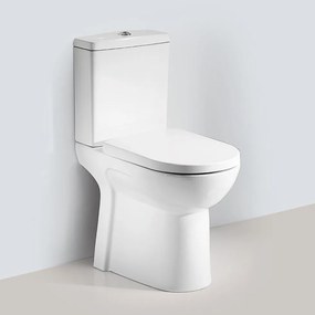 Serel Senior 674500SC Πορσελάνινη Λεκάνη Χ.Π. 65x35,5cm με καζανάκι 3/6Lt και κάλυμμα βακελίτη SLIM Soft Close αποσπώμενο