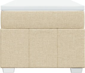 vidaXL Κρεβάτι Boxspring με Στρώμα Κρεμ 80 x 200 εκ. Υφασμάτινο